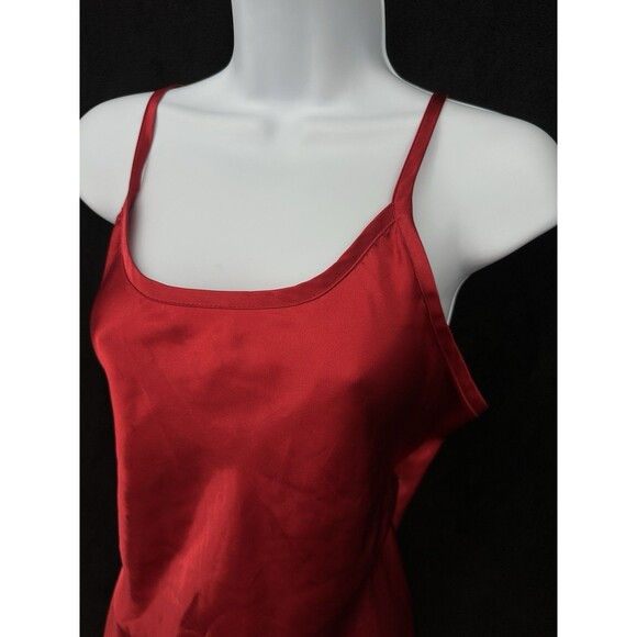 Vintage 90s Y2K Red Slip Dress Mini  Satin Gothic Glam  Drape Neck spagetti stra - Picture 3 of 8